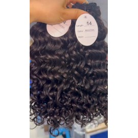 Burmese Kinky Curly Pixie Italy Wholesale Straight Natural Wavy Bundles Raw Indian Vietnamese Human Hairstyle: 1 bundle Italy curly, color: Natural black, Stretched Length: 16 Inches