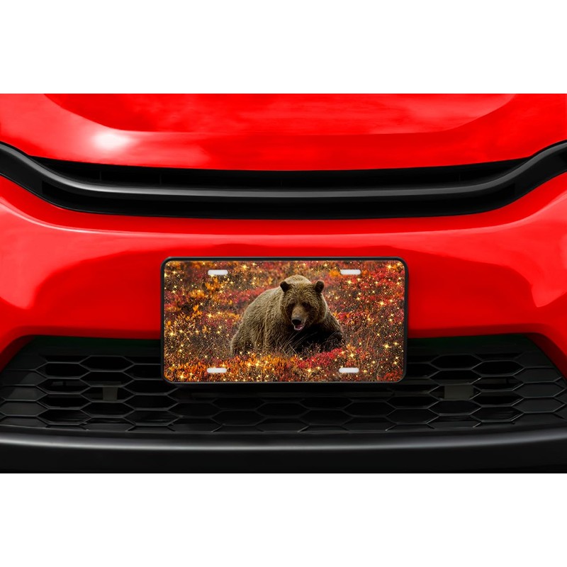 Vanity Aluminum Front License Plate (Bear Sparkles)