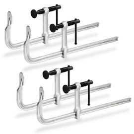 KRETLAW Bar Clamps 4-Pack, 12-Inch Light-duty Drop Forged Steel F Clamps (450 lbs) for Welding and Woodworking