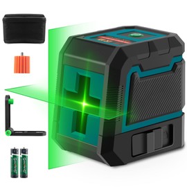 Nivel Láser, Nivel Láser Autonivelante con Línea Vertical y Horizontal, IP54 Nivel Láser con Línea Verde Cruzada, Nivelador de 100ft con Ajuste del Brillo para Colgar Cuadros, Decoración, Construcción