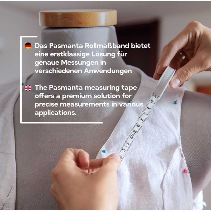 Pasmanta Tape Measure, Convenient Self-retracting Measuring Tape, Hoechstmass Rollfix technology,