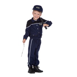 WILBERS & WILBERS Police Boys Costume – Three Piece Fancy Dress Costume – Blue Police Uniform in Original Look – Size 116