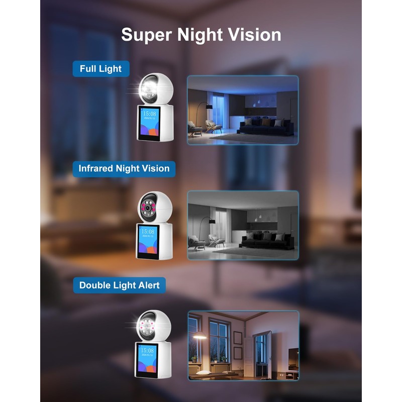 INSEETECH 2K Indoor Video Calling Camera with 2.8" IPS Screen,