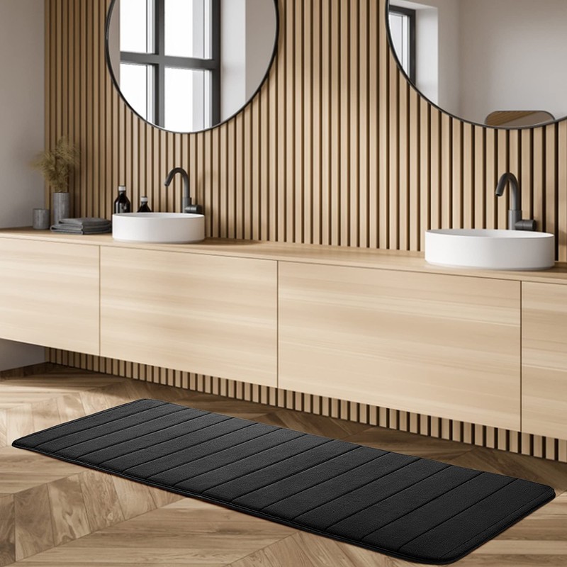sourcing map Memory Foam Bath Mat, Soft Bathroom Floor Mats,