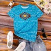 Women's Southwest Tribe Printed T-Shirt Boho Style Casual Round Neck