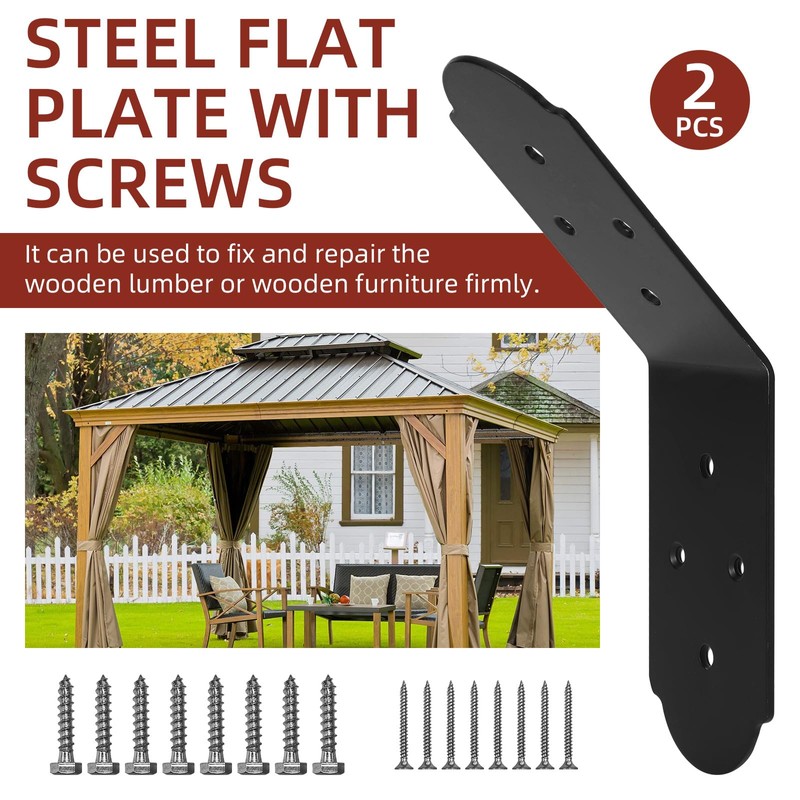 2 Pcs Flush Inside 45-Degree Angle Bracket, 3" Width Heavy