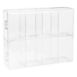 Acrylic Display Case, Plexiglass Box, Stackable Display Case Box with Magnetic Door, Removable Storage Box, Doll Display Case, Collector's Display Case for Action Figures, Model Cars (8 Compartments)
