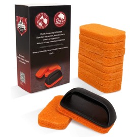 SHINESTAR 11 Piece Griddle Cleaning Kit, Quickly Cleaning for Blackstone Griddles and Grills, Cast Iron Cookware, Stovetops and More - 10 Scouring Pads and 1 Cleaning Handle