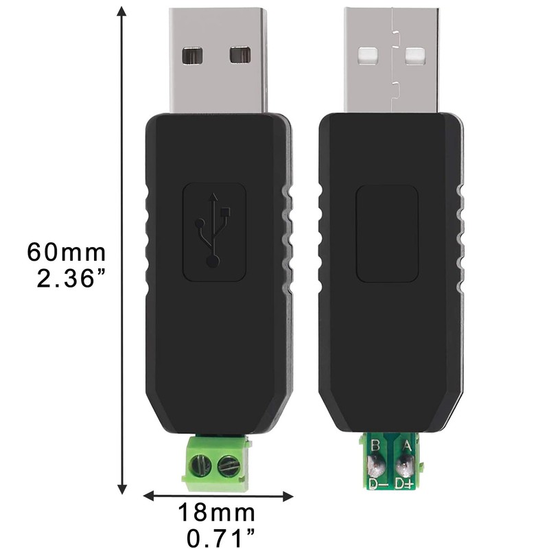 Greluma Pack of 2 USB to RS485 Converter Adapter CH340