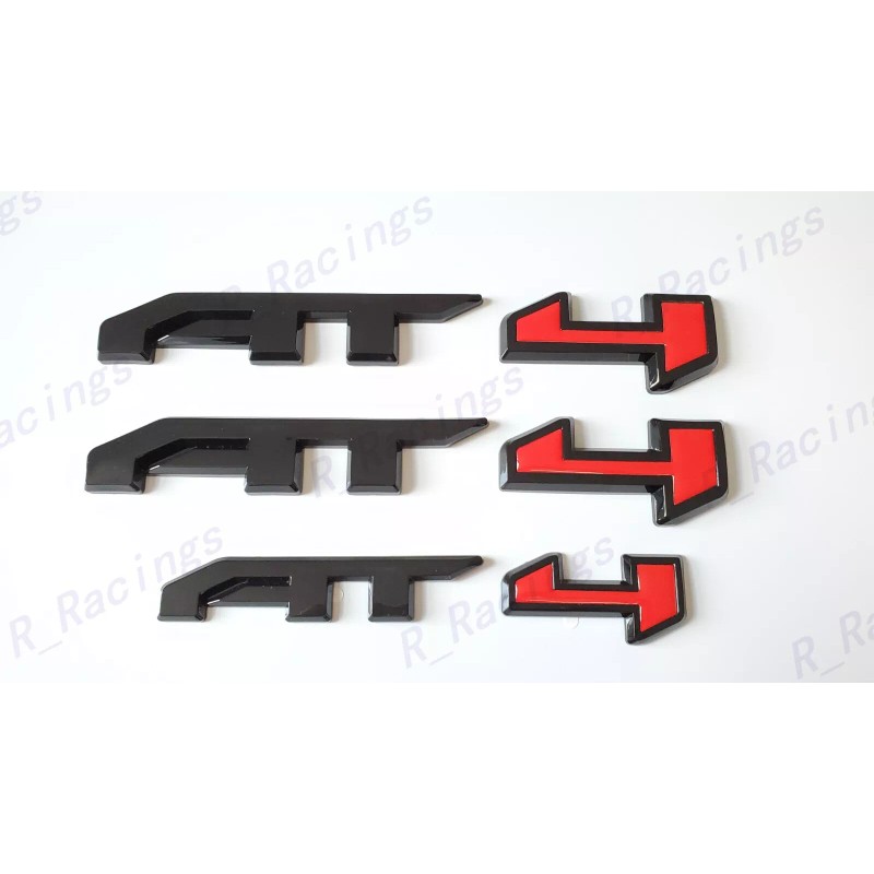 GMC 5PCS Gloss Black Red Door Rear Grill AT4 Canyon
