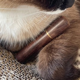 HanryDong Cat Beard Hair Keepsake，Pet Memorial Bottle 2 Pack, Cat Whiskers Collection Wood Bottle, Handmade Natural Pet Ash Urn