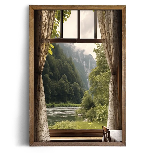 Rolled Canvas 24x36 Print Wall Decor - Windows View to