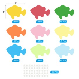 PATIKIL Fish Cutouts 45 Pack Paper Fish Colorful Fish Cutouts for Classroom Decoration DIY Craft Projects Assorted Colors