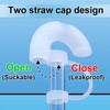 SmallCat 2pcs Anti Wrinkle Straw Covers, Reusable Silicone Straw Topper