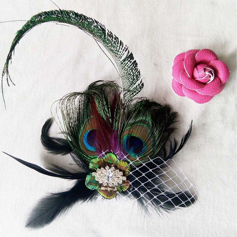 Fascinator Peacock Feather Hair Clip Headband