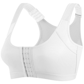 Dress Cici White Front Hook Surgery Bra, Shapewear Non Padded Bra for Large Breast Asia Small Size