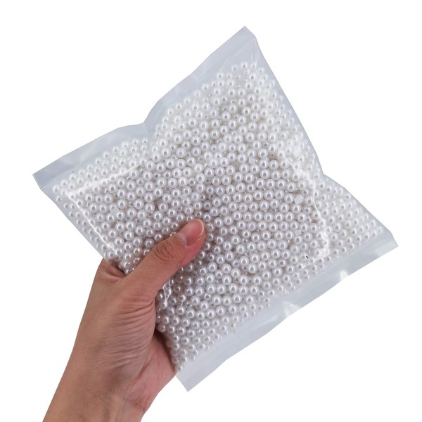 INSPIRELLE 2600pcs White Undrilled ABS Art Faux Pearls for Vase