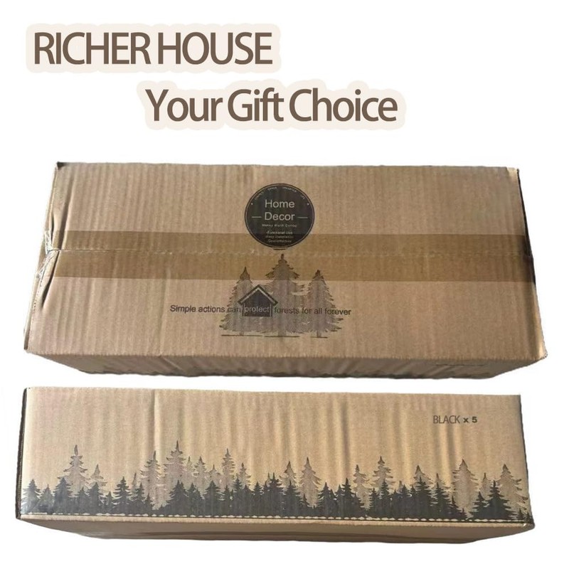 RICHER HOUSE 5 Set Floating Wall Mounted Shelves, Black Shelves