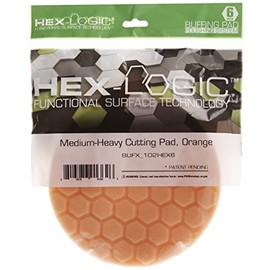Chemical Guys Hex-Logic Almohadilla de Corte Medio-Pesada BUFX-102HEX6, Naranja, 6.5 in