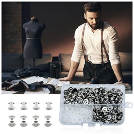 CANGCANG 100 Sets Chicago Book Screws Stainless Steel M5 x 6 mm Binding Screws Kit Screw Metal Accessories Nails Rivets Chicago Button for DIY Leather Decoration, Bookbinding, Bookbinding (Silver)