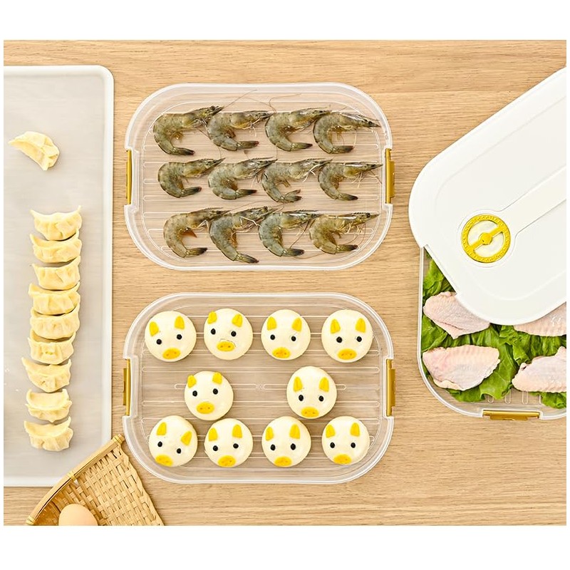 Wagiklau 4-Layer Food Storage Container, Stackable Snack Container with Lid,