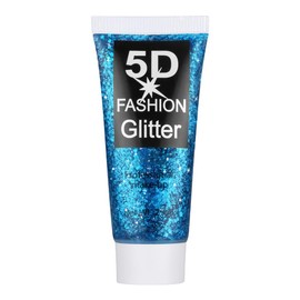 Body Glitter Gel, 25ml Fine Face Glitter Gel Holographic Mermaid Sequins Sparkling Festival Party Lotion for Face, Eye, Hair, Nail Makeup and DIY Art (Blue)
