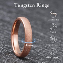 King Will Men Tungsten Wedding Band 4mm Size 9