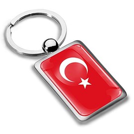 Biomar Labs® 3D Metal National Turkey Turkish Flag Keyring Key Ring Accessories Men Women Keychain Gift KK 247