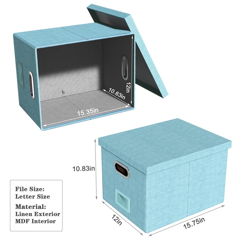 Oterri File Organizer Box with Lid, Portable Hanging File Box