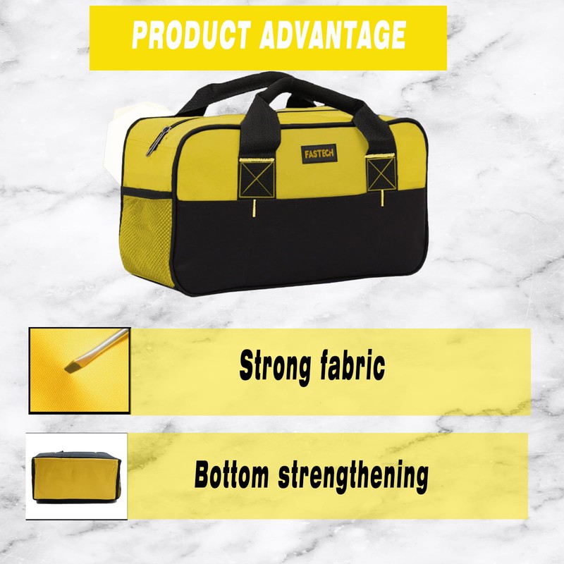 FASTECH 14 Inch Zipper Tool Bag, Small Wide Mouth Tool