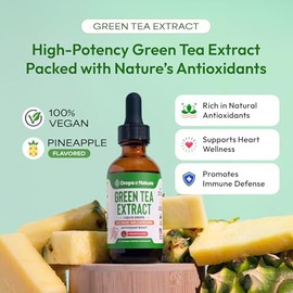 Green Tea 10:1 Extract 50% EGCG - Green Tea Liquid Drops - Vegan, 4X More Powerful Than Pills & Capsules - 2oz Antioxidant & Immune Supplement - Skin,