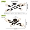 Rviezza 6-Lights Semi Flush Mount Modern Ceiling Light Fixture, Industrial