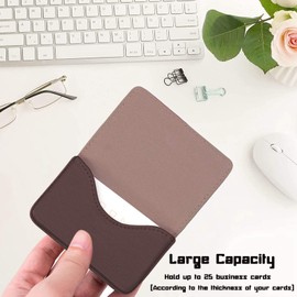 Waylipun Business Card Case, PU Leather Premium Business Card Holder with Magnetic Closure, for Gentle Storage of Your Card, Business Card Case for Men and Women, coffee, Elegant