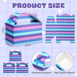 Honoson 24 Packs Video Game Goodie Bags Treat Boxes Bulk Cookie Gable Boxes with Handle 6. 3 x 3. 7 x 3. 7 in for Battle Gamers Birthday Party Supplies Decorations Favors