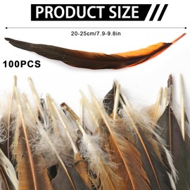CZAYEFNH 100 Pcs Natural Roosters Feathers, Natural Feathers Decoration, Soft Pheasant Tails Feather, Brown Rooster Tails Feather for Dream Catchers DIY, Hair Hats, Cosply Props, Party Decoration
