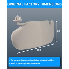 SHENKENUO Gray Left Driver & Right Passenger Side Sun Visor Compatible with (2002-2009) Dodge Ram 1500 2500 3500,Sun Visor Replacement Number 1CT18TL2AA (Drive & Passenger Side)