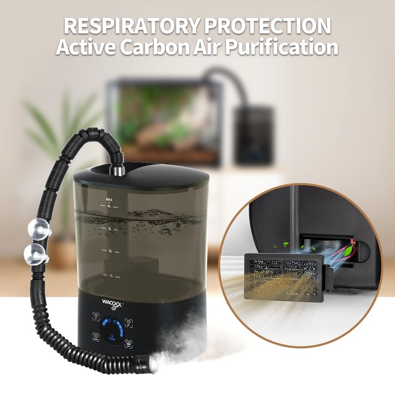 WACOOL Reptile Fogger Mister 4L No-Leak Top-Fill Water Humidifier -