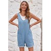 GREAIDEA Womens High Roller Shortall Denim Romper Casual Sleeveless Loose