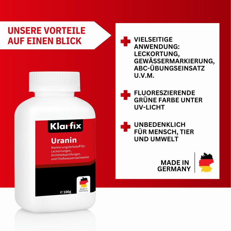 Klarfix Uranin Water Dye in Powder Form Highly Effective Water
