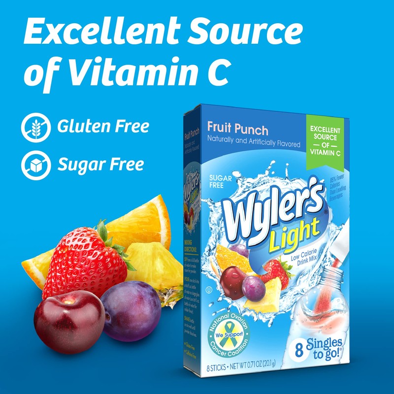 Wyler's Light Singles To Go Powder Packets, Water Drink Mix,