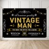Crefelimas Vintage Man Backdrop for Birthday Party Black and Gold