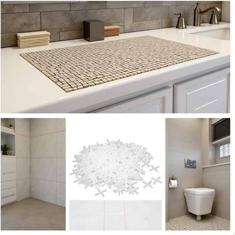 500pcs 1mm Tile spacers - White Plastic Cross spacers -