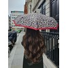 Fulton Minilite Shiny Leopard Print Umbrella, Strong Lightweight Wind Resistant