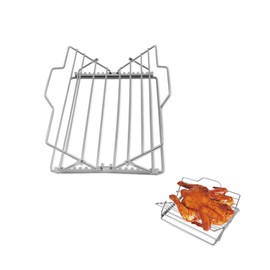 Kofebe Chicken Roasting Rack, Adjustable Grill Rack for 9 * 13" Pan, Stainless Steel V-Shaped Turkey Roaster Stand for Oven, Grilling, Picnic, Camping
