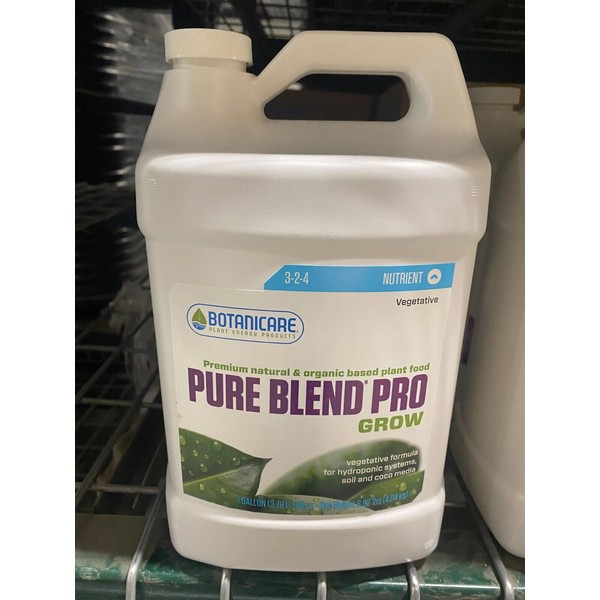 Botanicare Pure Blend Pro Grow 1 Gallon Hydroponics Nutrient 3-2-4 Veg Organic