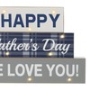 Glitzhome LED Lighted Wooden Happy Father's Day Block Table Sign