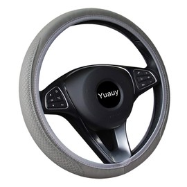 Yuauy Microfiber Leather Steering Wheel Covers Anti-Slip Universal Car Steering Wheel Cover (Mysterious grey)