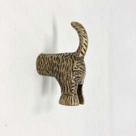 Dog Tail in Antique Brass Metal Drawer Knob or Hook Animal (Knob)