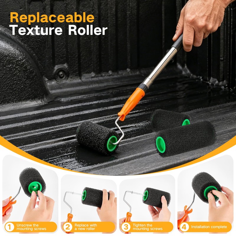 Koalafast Truck Bed Liner Roller Kit, 8PCS Roll on Bed
