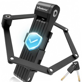 Vexloria Foldable Bicycle Lock | Secure Theft Protection Made of Hardened Steel | 86 cm Length | Includes Bracket | For Bike, E-Bike & Motorcycle